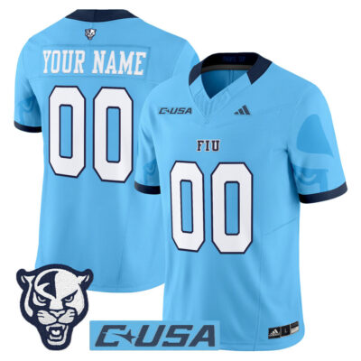 Florida International Panthers 2025 Vapor Limited Custom Jersey - Blue