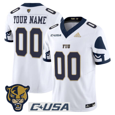 Florida International Panthers 2025 Vapor Limited Custom Jersey - White