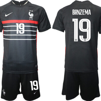 France #19 Brnzema Black 2022 FIFA World Cup Home Soccer Jersey Suit