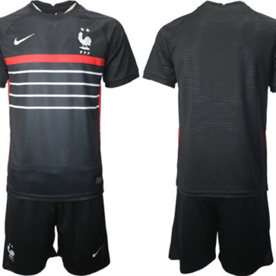 France Blank Black 2022 FIFA World Cup Home Soccer Jersey Suit