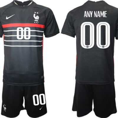 France Custom Black 2022 FIFA World Cup Home Soccer Jersey Suit