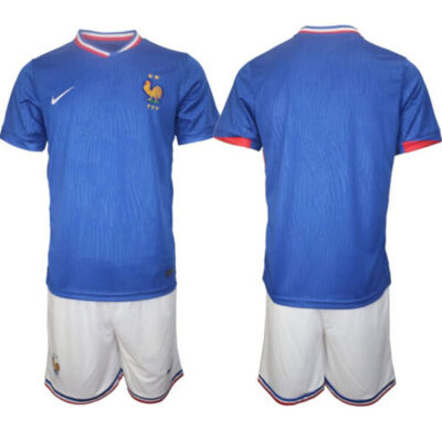 France Custom Blue 2024-25 Home Soccer Jersey Suit
