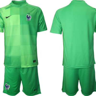 France Goalkeeper Green 2022 FIFA World Cup Home Soccer Jersey Suit