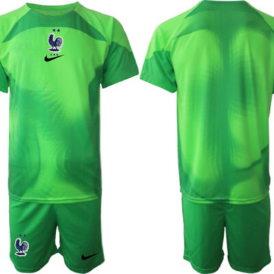 France Goalkeeper Green 2022 FIFA World Cup Home Soccer Jersey Suit