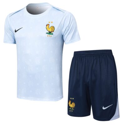 France Team 2024 2025 White Soccer Jersey Shorts Set
