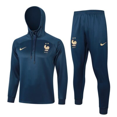French Team Hooded Tracksuit 2024 2025 Bright Blue Sweatshirt