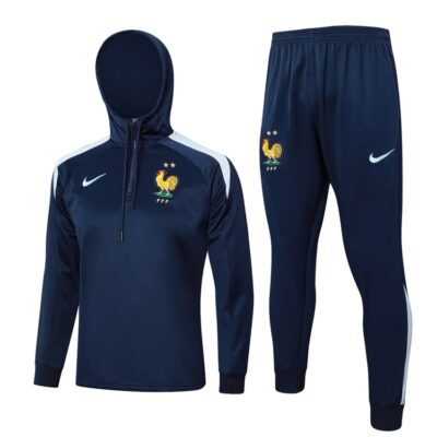 French Team Hooded Tracksuit Sweatshirt 2024 2025 Blue