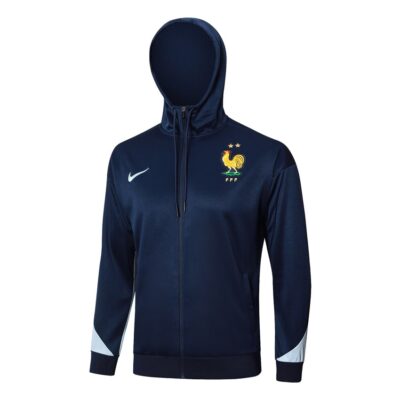 Alternative view of French Team Hooded Tracksuit Sweatshirt 2024 2025 Dark Blue