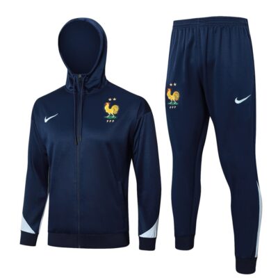 French Team Hooded Tracksuit Sweatshirt 2024 2025 Dark Blue