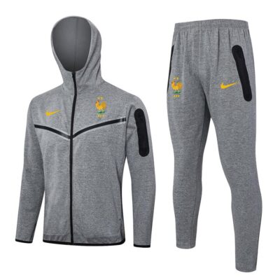 French Team Hooded Tracksuit Sweatshirt 2024 2025 Grey
