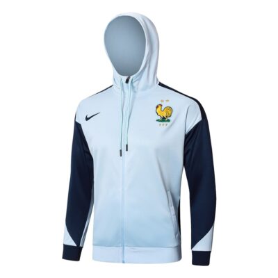 Alternative view of French Team Hooded Tracksuit Sweatshirt 2024 2025 White Blue