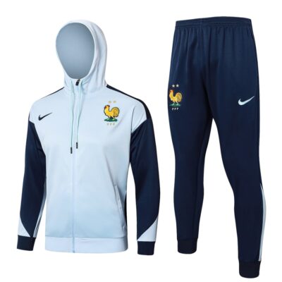 French Team Hooded Tracksuit Sweatshirt 2024 2025 White Blue