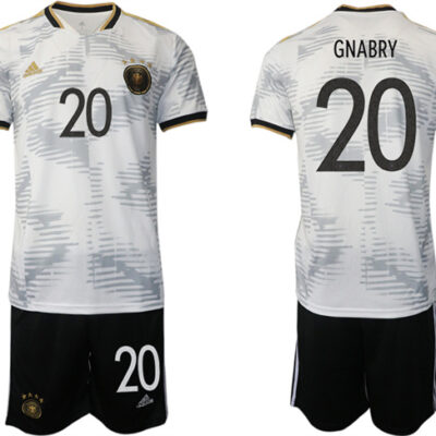 Germany #20 Ganbry White 2022 FIFA World Cup Home Soccer Jersey Suit
