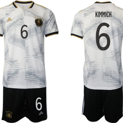 Germany #6 Kimmich White Home Soccer Jersey Suit