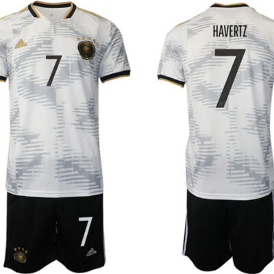 Germany #7 Havertz White Home Soccer Jersey Suit