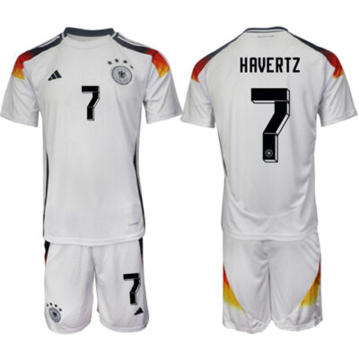 Germany #7 Kai Havertz White 2024-25 Home Soccer Jersey Suit