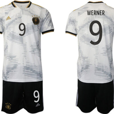 Germany #9 Werner White Home Soccer Jersey Suit