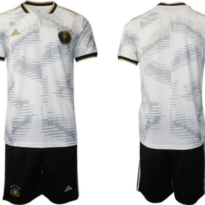 Germany Blank White Home Soccer Jersey Suit