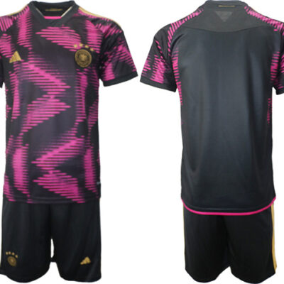 Germany Custom Pink/Black 2022 FIFA World Cup Away Soccer Jersey Suit