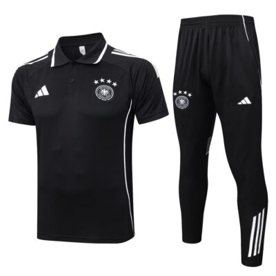Germany Polo + Pants 2025 2026 Black White Training Tracksuit