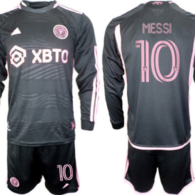 Inter Miami CF #10 Lionel Messi 2023/24 Black Away Soccer Jersey Suit