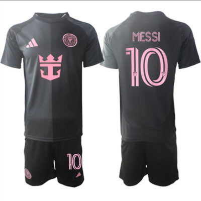 Inter Miami CF #10 Lionel Messi 2025 Black Away Soccer Jersey Suit