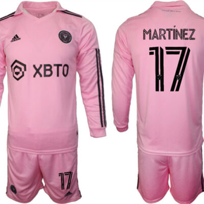 Inter Miami CF #17 Martinez 2023/24 Pink Home Soccer Jersey Suit