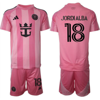 Inter Miami CF #18 Jordi Alba 25/26 Pink Home Soccer Jersey Suit
