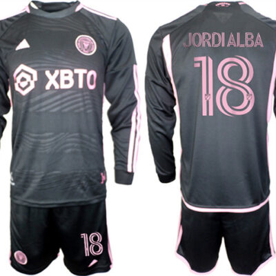 Inter Miami CF #18 Jordialba 2023/24 Black Away Soccer Jersey Suit