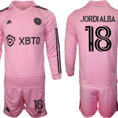 Inter Miami CF #18 Jordialba 2023/24 Pink Home Soccer Jersey Suit