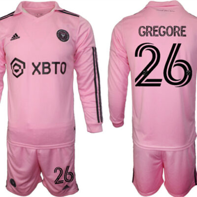 Inter Miami CF #26 Gregore 2023/24 Pink Home Soccer Jersey Suit