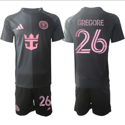 Inter Miami CF #26 Gregore 2025 Black Away Soccer Jersey Suit