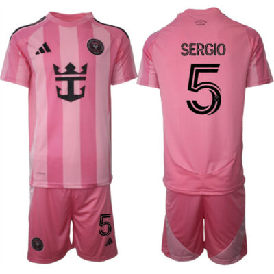 Inter Miami CF #5 Sergio 25/26 Pink Home Soccer Jersey Suit