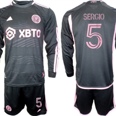 Inter Miami CF #5 sergio 2023/24 Black Away Soccer Jersey Suit