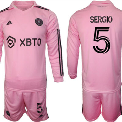 Inter Miami CF #5 sergio 2023/24 Pink Home Soccer Jersey Suit
