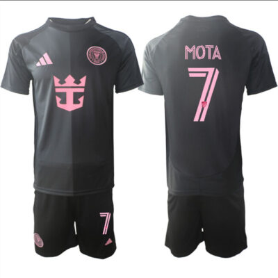 Inter Miami CF #7 Jean Mota 2025 Black Away Soccer Jersey Suit
