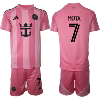 Inter Miami CF #7 Jean Mota 25/26 Pink Home Soccer Jersey Suit