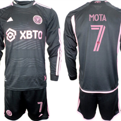 Inter Miami CF #7 Mota 2023/24 Black Away Soccer Jersey Suit
