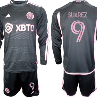 Inter Miami CF #9 Luis Suarez 2023/24 Black Away Soccer Jersey Suit