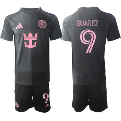 Inter Miami CF #9 Luis Suarez 2025 Black Away Soccer Jersey Suit