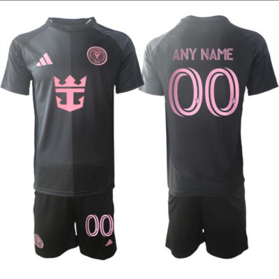 Inter Miami CF Custom 2025 Black Away Soccer Jersey Suit