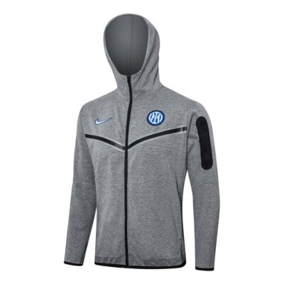 Alternative view of Inter Milan Hooded Tracksuit Sweatshirt 2024 2025 Grey