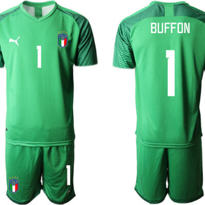 Italy #1 Buffon Green Goalkeeper Soccer Jersey Suit