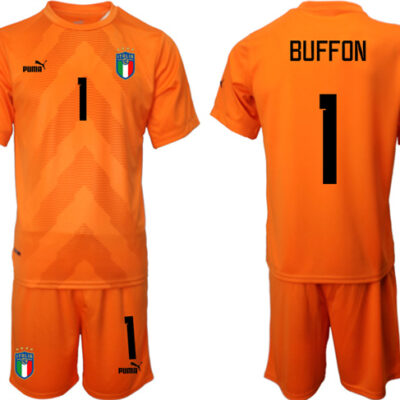 Italy #1 Buffon Orange Goalkeeper Soccer Jersey Suit