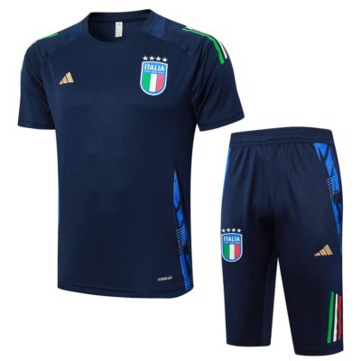 Italy 2024 2025 Blue Soccer Jersey Shorts Set