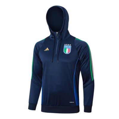Alternative view of Italy 2024 2025 Dark Blue Hooded Tracksuit Sweatshirt