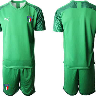 Italy Blank Green Goalkeeper Soccer Jersey Suit