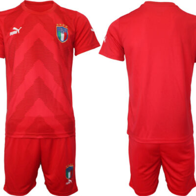 Italy Blank Red Goalkeeper Soccer Jersey Suit