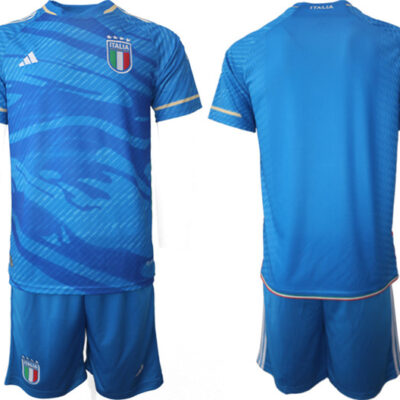 Italy Custom 2023/24 Blue Home Soccer Jersey Suit
