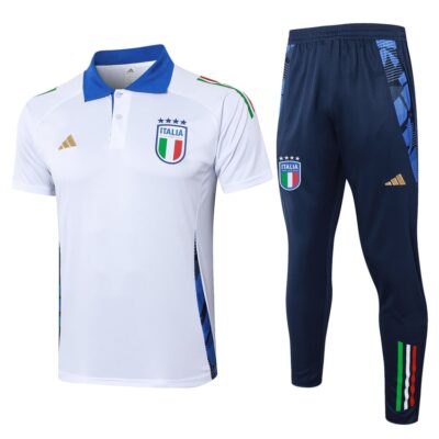 Italy Polo + Pants Training Tracksuit 2024 2025 White
